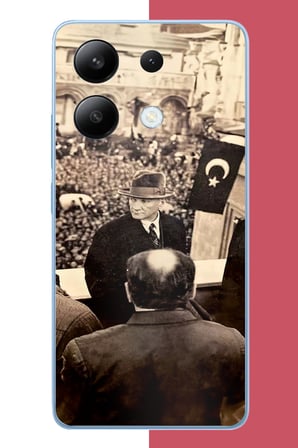Redmi Note 13 4G Uyumlu halka seslenen atatürk2 Baskılı Silikon Kılıf