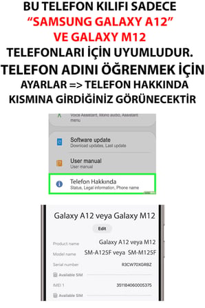 Samsung Galaxy A12-M12 Uyumlu Türk Sembolü Kurt ve Bayrak Desenli Baskılı Silikon Kılıf
