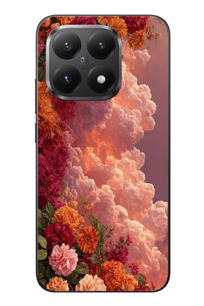 Xiaomi Mi 15T Uyumlu Güller ve Bulutlar Baskılı Silikon Kılıf