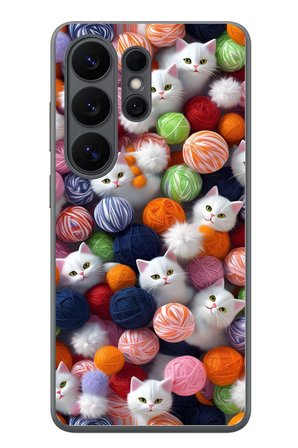 Samsung Galaxy S26 Ultra Uyumlu Renkli Kediler Baskılı Silikon Kılıf