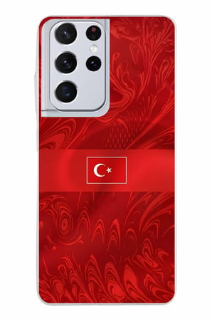 Samsung Galaxy S21 ULTRA Uyumlu Türk Milli Takım Desenli Forma Baskılı Silikon Kılıf