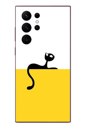 Samsung Galaxy S22 Ultra Uyumlu Dişi Kedi Baskılı Silikon Kılıf