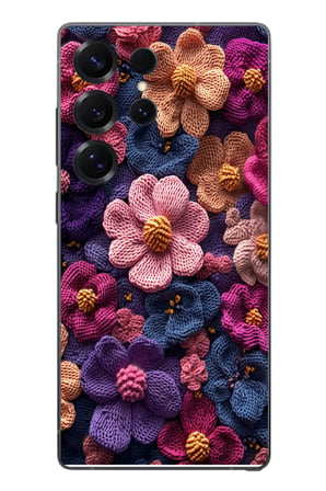 Samsung Galaxy S25 Ultra Uyumlu Çiçek Örgüsü Baskılı Silikon Kılıf