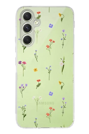 Samsung Galaxy A15 Uyumlu Minik Kır Çiçekleri Baskılı Silikon Kılıf