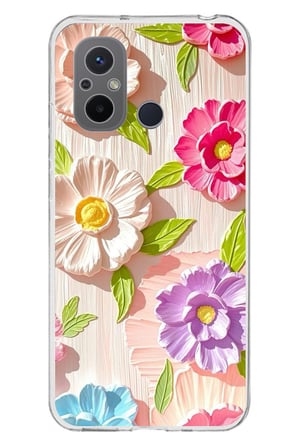 Redmi 12C Uyumlu Renkli Çiçek Bahçesi Baskılı Silikon Kılıf