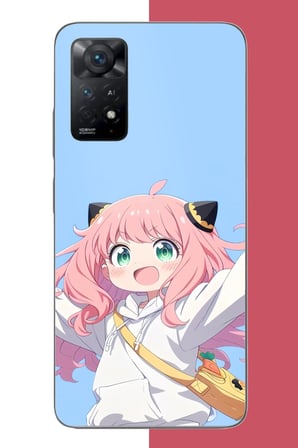Redmi Note 11E Uyumlu kawaii pembe saçlı kız Baskılı Silikon Kılıf