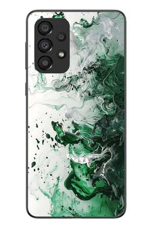 Samsung Galaxy A33 Uyumlu Yeşil Beyaz Dalgalar Baskılı Silikon Kılıf