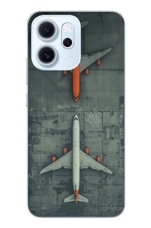 Oppo Reno 14F Uyumlu İki Uçak Baskılı Silikon Kılıf