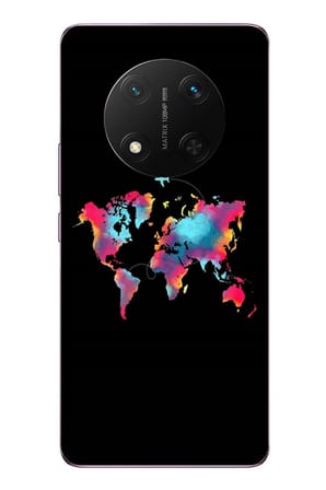 Honor Magic 7 Lite Uyumlu Dünya Renkli Haritası Baskılı Silikon Kılıf