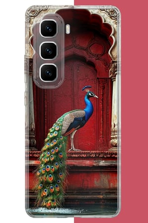Infinix GT 50 Pro Uyumlu su kenarındaki tavus kuşu Baskılı Silikon Kılıf