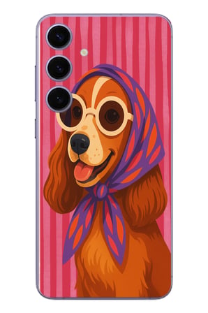 Samsung Galaxy S24 Plus Uyumlu Gözlüklü Köpek Baskılı Silikon Kılıf