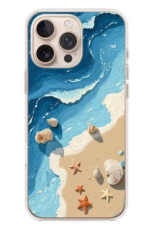 İphone 16 Pro Max Uyumlu Deniz Yıldızı Tatilde Baskılı Silikon Kılıf