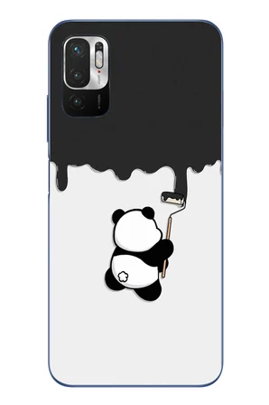 Redmi Note 10 5G Uyumlu Boyacı Panda Baskılı Silikon Kılıf