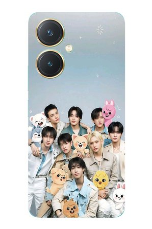 Vivo Y27 Uyumlu Tray Kids K-Pop Grubu ve SKZOO Temalı Baskılı Silikon Kılıf