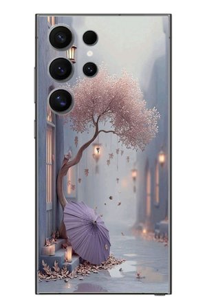 Samsung Galaxy S24 Ultra Uyumlu Mor Lamba Altı Baskılı Silikon Kılıf