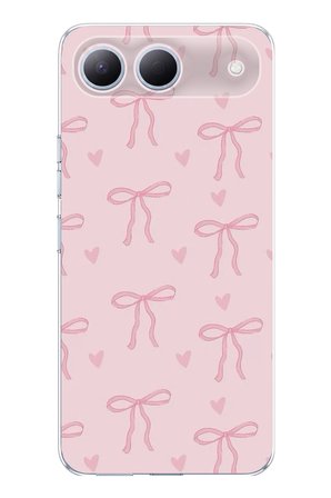 Tecno Spark 40 5G Uyumlu Pembe Kalpli Fiyonklar Baskılı Silikon Kılıf