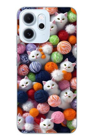 Oppo Reno 14F Uyumlu Renkli Kediler Baskılı Silikon Kılıf