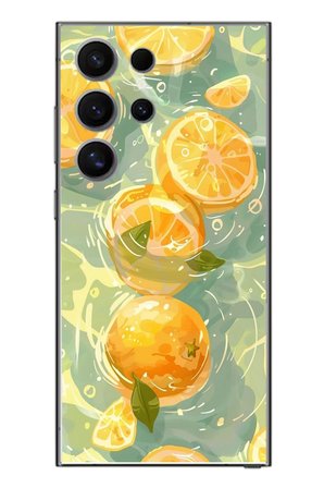 Samsung Galaxy S24 Ultra Uyumlu Limonlar Pastel Baskılı Silikon Kılıf