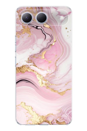 Tecno Spark 40 5G Uyumlu Pembe Mermer Baskılı Silikon Kılıf