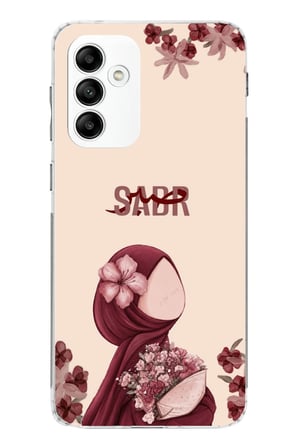Samsung Galaxy A05s Uyumlu Bordür Çiçekli Sabır Yazılı Baskılı Silikon Kılıf