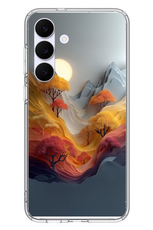 Samsung Galaxy S25 FE Uyumlu Renk Dalgalı Manzara Baskılı Silikon Kılıf
