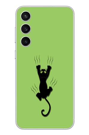 Samsung Galaxy S23 Fe Uyumlu Tutunan Kedi Baskılı Silikon Kılıf