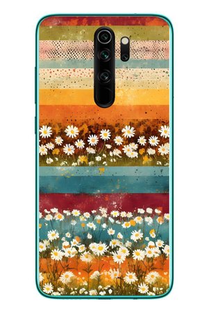 Redmi Note 8 Pro Uyumlu Çiçek Katmanları Baskılı Silikon Kılıf