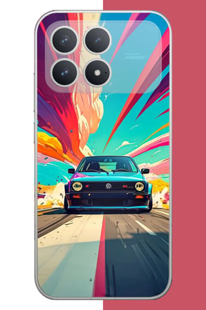 Poco F8 Pro Uyumlu Renkli Yolda Hız Baskılı Silikon Kılıf