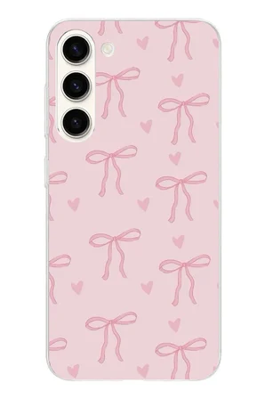 Samsung Galaxy S25 PLUS Uyumlu Pembe Kalpli Fiyonklar Baskılı Silikon Kılıf