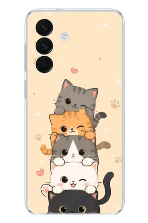 Samsung Galaxy S26+ PLUS Uyumlu Sevimli Kedicikler ve Patiler Baskılı Silikon Kılıf