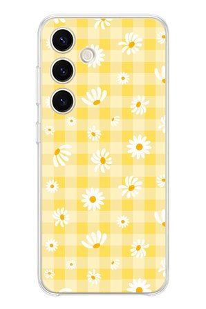 Samsung Galaxy S25 Uyumlu Sarı Papatya Bahçesi Baskılı Silikon Kılıf