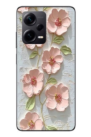 Redmi Note 12 Pro Plus Uyumlu Gül Kurusu Baskılı Silikon Kılıf