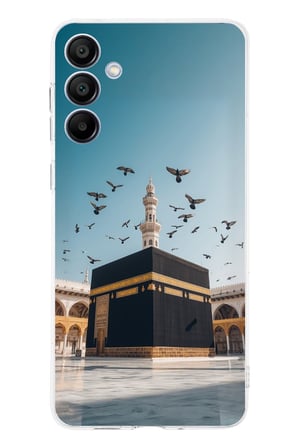 Samsung Galaxy A16 Uyumlu Kabe Umre ve Kuşlar Baskılı Silikon Kılıf