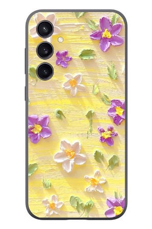 Samsung Galaxy S23 Uyumlu Mor Papatyalar Baskılı Silikon Kılıf