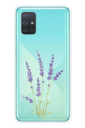 Samsung Galaxy A71 Uyumlu Lavanta Çiçek Tasarımlı Baskılı Silikon Kılıf