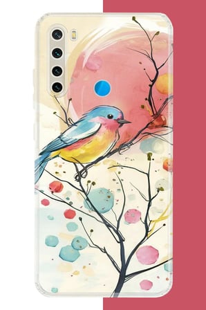 Redmi Note 8 Uyumlu renkli kuş Baskılı Silikon Kılıf