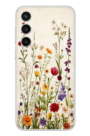 Samsung Galaxy S23 Fe Uyumlu Zarif Çiçekler Baskılı Silikon Kılıf