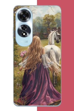 Oppo A60 Uyumlu mor elbiseli kadın Baskılı Silikon Kılıf
