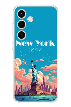 Samsung Galaxy S24 Uyumlu Özgürlük Heykeli New York Baskılı Silikon Kılıf