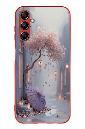 Samsung Galaxy A14 Uyumlu Mor Lamba Altı Baskılı Silikon Kılıf