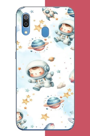 Samsung Galaxy A20-A30 Uyumlu Minik Astronot Baskılı Silikon Kılıf