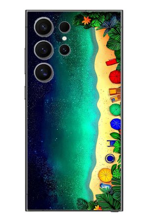 Samsung Galaxy S24 Ultra Uyumlu Tatil Kumsal Gecesi Baskılı Silikon Kılıf