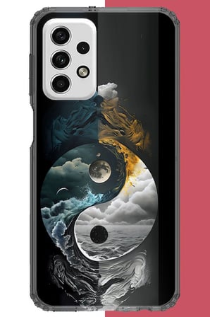 Samsung Galaxy A73 Uyumlu Yin Yang: Gece ve Gündüz Baskılı Silikon Kılıf