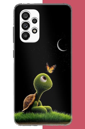 Samsung Galaxy A23 Uyumlu Ay Işığındaki Minik Kaplumbağa Baskılı Silikon Kılıf