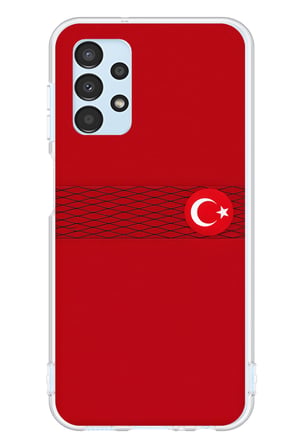 Samsung Galaxy A13 Uyumlu Türk Milli Takım Izgara Desenli Forma Baskılı Silikon Kılıf