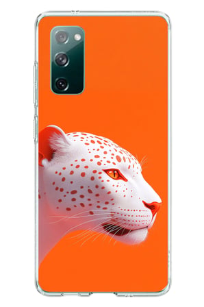 Samsung Galaxy S20 FE Uyumlu Turuncu Kaplan Baskılı Silikon Kılıf