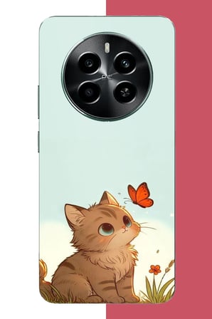 Realme 12 PRO-PRO PLUS Uyumlu minik kedi Baskılı Silikon Kılıf