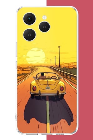 Tecno Spark 40 Uyumlu Gün Batımına Yolculuk Baskılı Silikon Kılıf