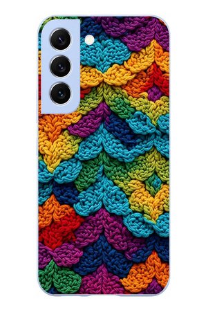 Samsung Galaxy S22 Uyumlu Renkli Örgüler Baskılı Silikon Kılıf