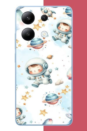 Redmi Note 13 4G Uyumlu Minik Astronot Baskılı Silikon Kılıf